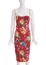 Womens Dolce & Gabbana D&G Vintage Corset Bustier Dress Red Floral IT42 / M comprar usado  Enviando para Brazil