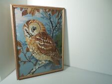 Framed owl tapestry for sale  COLCHESTER