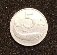 Usato, Moneta 5 Lire Italiane 1954, delfino rarissima. usato  Supino