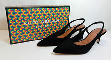 KURT GEIGER Belgravia Sling Back Black Suede Court Shoes Size 38 UK 5 for sale  Shipping to South Africa