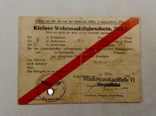 Wehrmacht fahrschein permesso usato  Valvestino