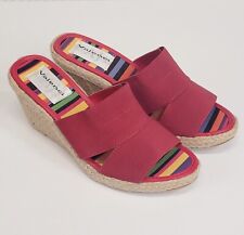 AJ Valenci Espadrille Wedge Heels Sandals 8.5W Red Slip On Open Toe Shoes for sale  Shipping to South Africa