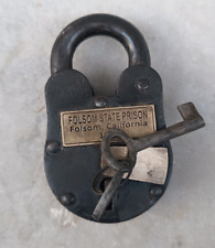 Candado antiguo prisión estatal de Folsom 1880 cerradura y llaves vintage ligeramente oxidado segunda mano  Embacar hacia Argentina