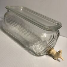 Vintage Glass Refrigerator Water Cooler Dispenser Lid Rectangular Ribbed /62 for sale  Shipping to South Africa