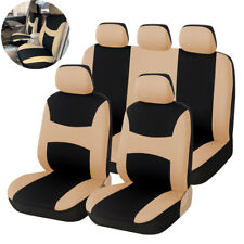 Usado, Conjunto completo de 5 capas protetoras de assento de carro frente traseira poliéster bege comprar usado  Enviando para Brazil