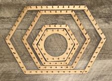 Lot of Wooden Hexagon Lap Weaving Looms Various Sizes 6”-18” (set of 4) for sale  Shipping to South Africa