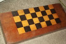 antique FOLDING CHESS / DRAUGHTS BOARD & draughts counter 1 1/2" squares for sale  Shipping to South Africa