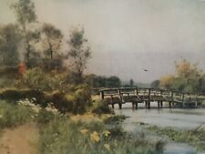 Arte de pintura con bola Wilfrid Great Bridge Romsey Hampshire 1909 estampado antiguo, usado segunda mano  Embacar hacia Argentina