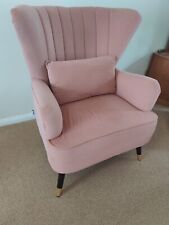 Pink velvet armchair for sale  CHELMSFORD