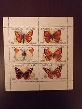 Bloque de 6 sellos de mariposas montado estampilla segunda mano  Embacar hacia Argentina