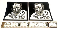 2 - PEGATINAS CHARLES BUKOWSKI - "¡EL GRAN ARTE ES HERRADURA!T, COMPRAR TACOS" - 2,75" segunda mano  Embacar hacia Argentina