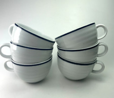 Caneca de porcelana Crate & Barrel Spal roleta listra azul aro 12 oz conjunto de 6 B35 comprar usado  Enviando para Brazil