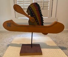 Antique Vintage Whirligig Folk Art Native American Indian in Canoe With Swastika for sale  Shipping to South Africa