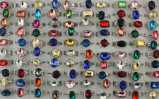 Lotes mixtos a granel de 32 piezas al por mayor anillos de vidrio colorido enchapado en plata segunda mano  Embacar hacia Mexico