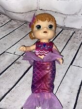 Hasbro 2017 Baby Alive Shimmer N Splash Boneca Sereia Cabelo Marrom Vestido Rosa Raro, usado comprar usado  Enviando para Brazil