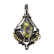 Stichtite Gemstone Jewelry Copper Bestie Gift Wire Wrapped Pendant 3.35" for sale  Shipping to South Africa