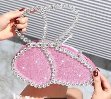 Bolsa de noite em forma de borboleta glitter, bolsa de mão de lantejoulas de luxo ROSA comprar usado  Enviando para Brazil