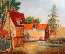 1967   European oil painting country scene signed, used for sale  Shipping to Canada