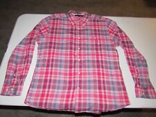 Camisa masculina manga longa xadrez rosa roxa fina Tommy Hilfiger tamanho XL comprar usado  Enviando para Brazil