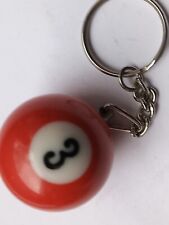 Vintage old keyring plastic No.3 Red ball Table pool Ball Billards Snooker No.3 for sale  Shipping to South Africa