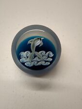 Used, 1985 Correia art Glass Paperweight, Joyous Dolphin, window facet, frosted, LE for sale  Shipping to South Africa
