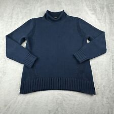 J Crew Roll Neck Sweater Mens Small Navy Blue Oarsmen Fisherman Chunky Knit for sale  Shipping to South Africa