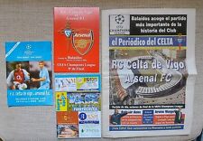 4 itens Arsenal v Celta De Vigo 2 Progs, revista Jornal Liga dos Campeões 2004 comprar usado  Enviando para Brazil