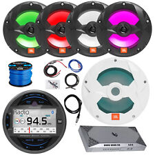 Rádio marinho estilo medidor, 4x 6,5" alto-falante LED, 10" sub, amplificador com kit, fio, antena comprar usado  Enviando para Brazil