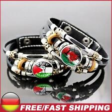 Palestine Flag Leather Wrist Band with Metal Clasp 3 Strand for Events Support, usado comprar usado  Enviando para Brazil