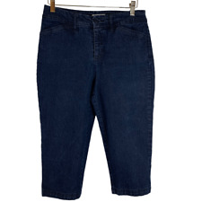 ST John's Bay Women's size 4 dark wash blue stretch denim capri jeans for sale  Shipping to South Africa