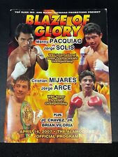 PROGRAMA OFICIAL DE LUTA MANNY PACQUIAO VS JORGE SOLIS 14 DE ABRIL DE 2007 BLAZE GLORY comprar usado  Enviando para Brazil