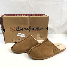 Dearfoams Mens Chestnut Suede Closed Toe Scuff Slip On Slippers Size US 10 Used, used for sale  Shipping to South Africa