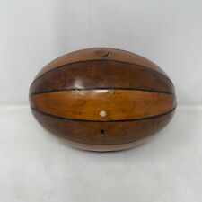 Conjunto de mesa antigo raro e incomum de madeira mista bola de rugby caixa estacionária Inkwell comprar usado  Enviando para Brazil