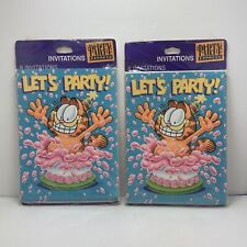 Lote de 2 de colección Garfield Hallmark Lets Fiesta Invitaciones Hecho en EE. UU. Party Express, usado segunda mano  Embacar hacia Argentina