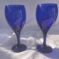 Vaso de vino con tallo azul cobalto de Libby - Lote de 2 segunda mano  Embacar hacia Argentina