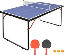 REXOUS Midsize Folding Ping Pong Table Game Set, Portable Indoor Outdoor  , used for sale  Shipping to South Africa