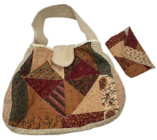 Bolsa tote boho bordada à mão costurada à máquina design patchwork com bolsa combinando comprar usado  Enviando para Brazil