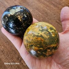 Used, Lot Of 2 Natural Chalcopirite Agate And Realgar Decorative Polished Spheres 2" for sale  Shipping to South Africa