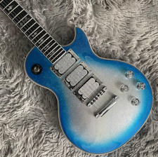 Guitarra elétrica LP personalizada azul cintilante prata Ace Frehley captadores H-H-H, usado comprar usado  Enviando para Brazil