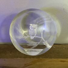 Clear engraved owl for sale  Shipping to Ireland