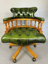Green leather chesterfield for sale  CROWBOROUGH