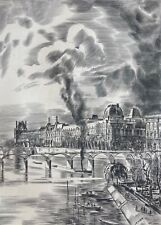 Paris Seine The Louvre Per Albert Decaris 1949, To for sale  Shipping to South Africa