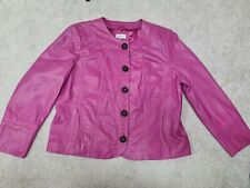 Gelco Leather Jacket Size 20 UK Plus Size Pink Soft Short Pockets Barbie  for sale  Shipping to South Africa