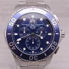 Tag Heuer azul aquaracer cronógrafo masculino 44mm relógio de quartzo aço CAN1011, usado comprar usado  Enviando para Brazil