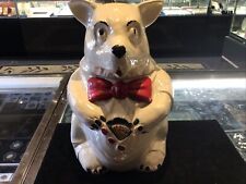 RARE McCoy Cookie Jar 11” X 7"  Bow Tie Bear Red Bow White Black,, used for sale  Sharon