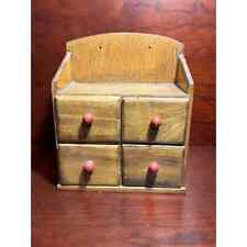 Used, Vintage Apothecary Wall Spice Cabinet 4-Drawer Cabinet Wood Primitive Country for sale  Shipping to South Africa