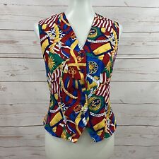 Colete náutico Pendleton vintage feminino tamanho 8 botão para cima multicolorido colorido comprar usado  Enviando para Brazil