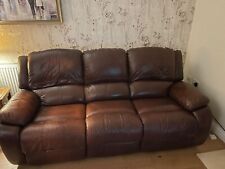 Brown leather sofa for sale  NEW ROMNEY