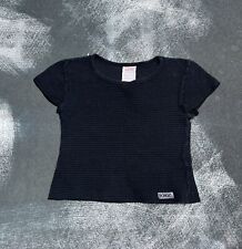 Camiseta corta vintage Bongo Jeans para mujer bebé años 90 negra hecha en EE. UU. segunda mano  Embacar hacia Argentina