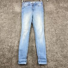 Jeans skinny Hollister original cintura alta feminino tamanho W24xL28 bigode azul comprar usado  Enviando para Brazil